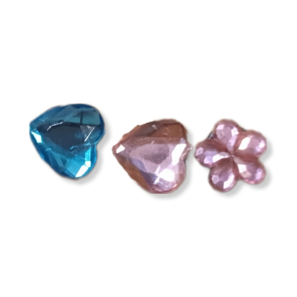 Croc hearts/ flower clear crystal jibitz shoe charms bundle